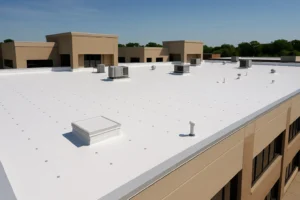 Commercial TPO roof installation by RISE Roofing Austin TX